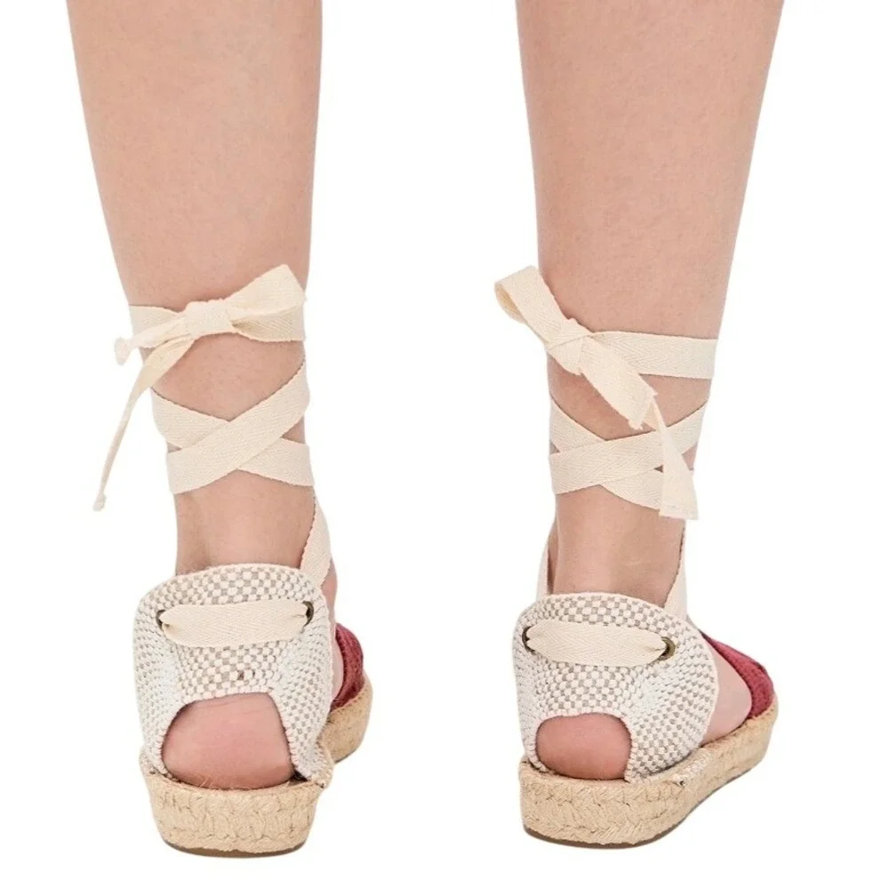 Saludos The Lauren Lace UP Crochet Espadrilles Women's size 10-10.5 NWOB Boho